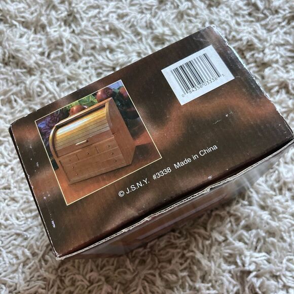 NIB Vintage Wood Recipe Box Roll Top Style Mid Century - Picture 4 of 9